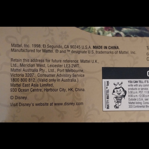 New in Box 1998 Barbie Disney Snow White Holiday Princess Doll 3rd Limited Ed. - Picture 5 of 5